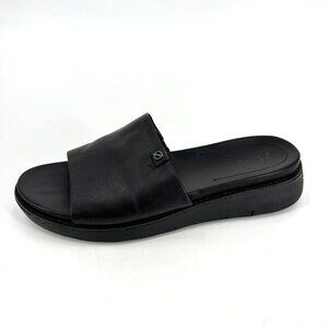 Cole Haan Womens Black Leather Zerogrand Global Slide Cushioned Beach 8 Sandals
